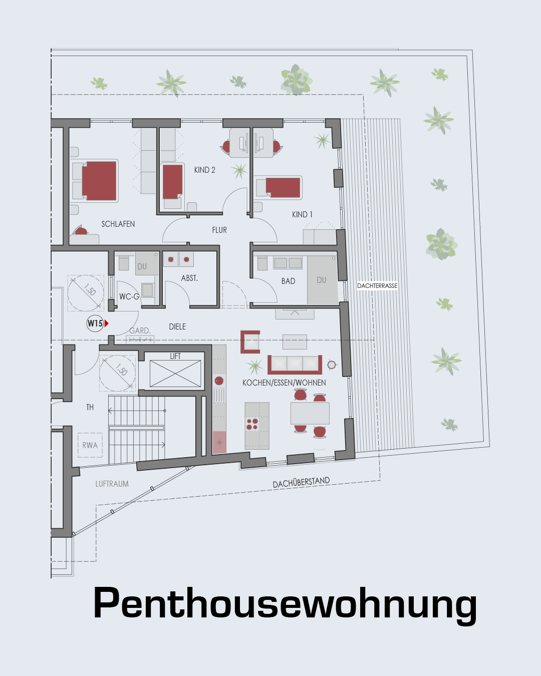 Grundriss Penthousewohnung